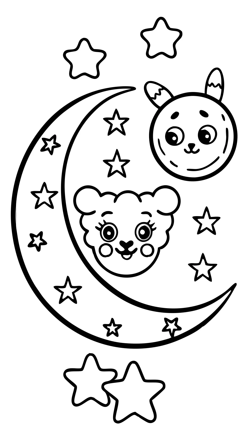 coloring page moon